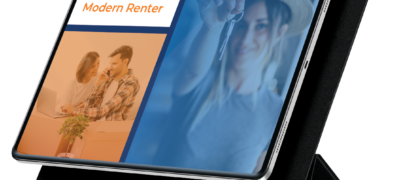 Rently's marketing to the modern renter displayed on a tablet screen