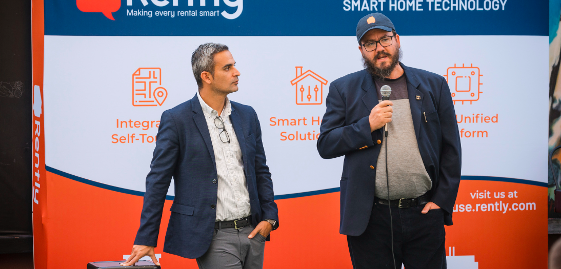 Rently executives on stage at the rently multifamily smart home summit 2023