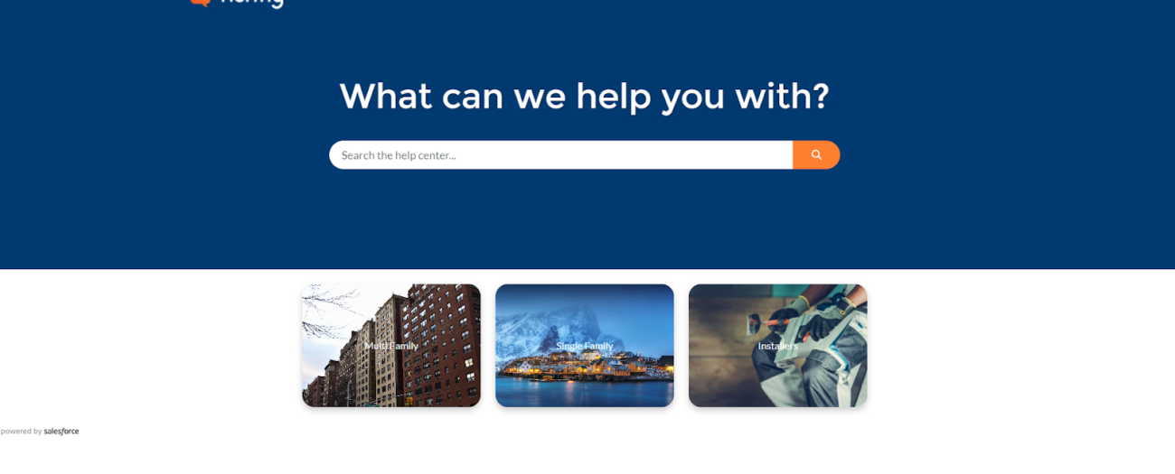 Rently's self-service help center for multifamily, single family, and installers