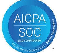 a blue AICPA SOC certified logo