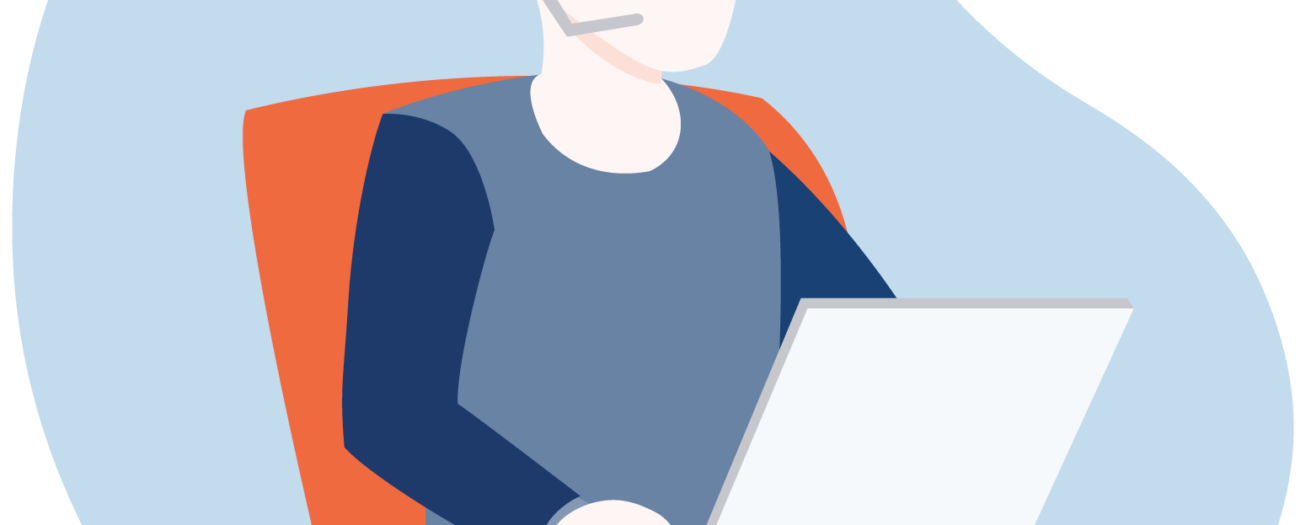 Rently customer support helps property manger prevent rental scams from a laptop