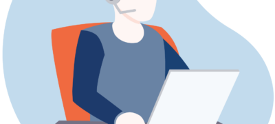 Rently customer support helps property manger prevent rental scams from a laptop