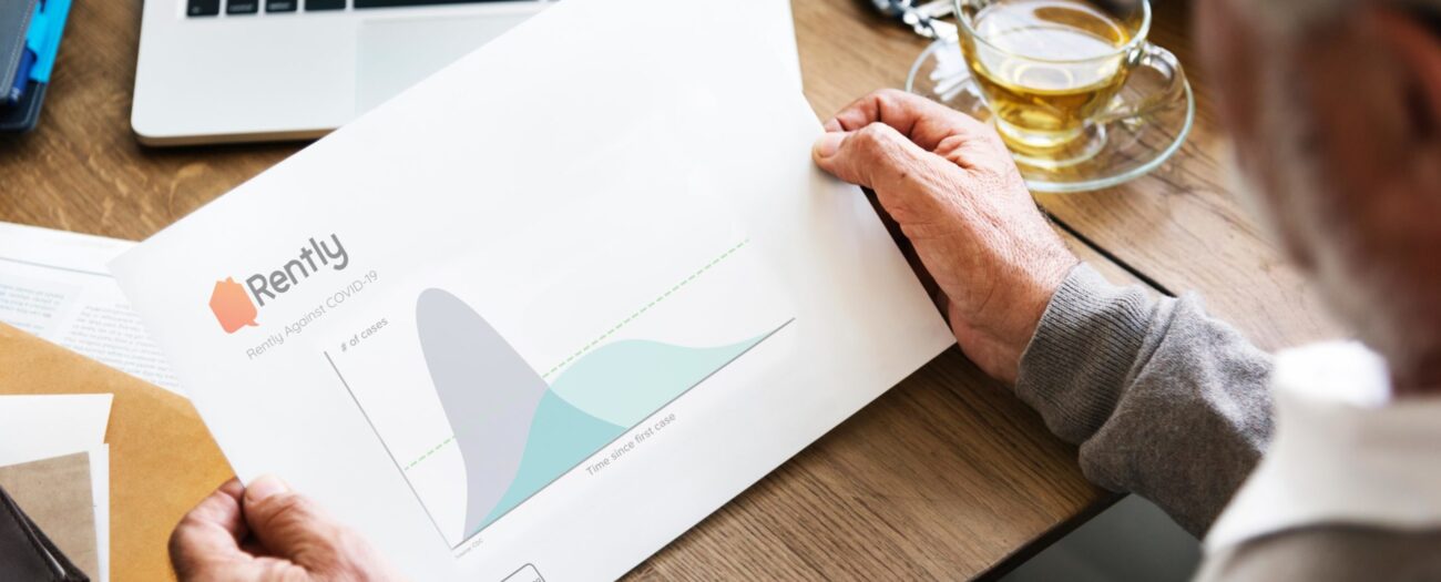 man reviews chart that shows how rently protects renters against covid-19