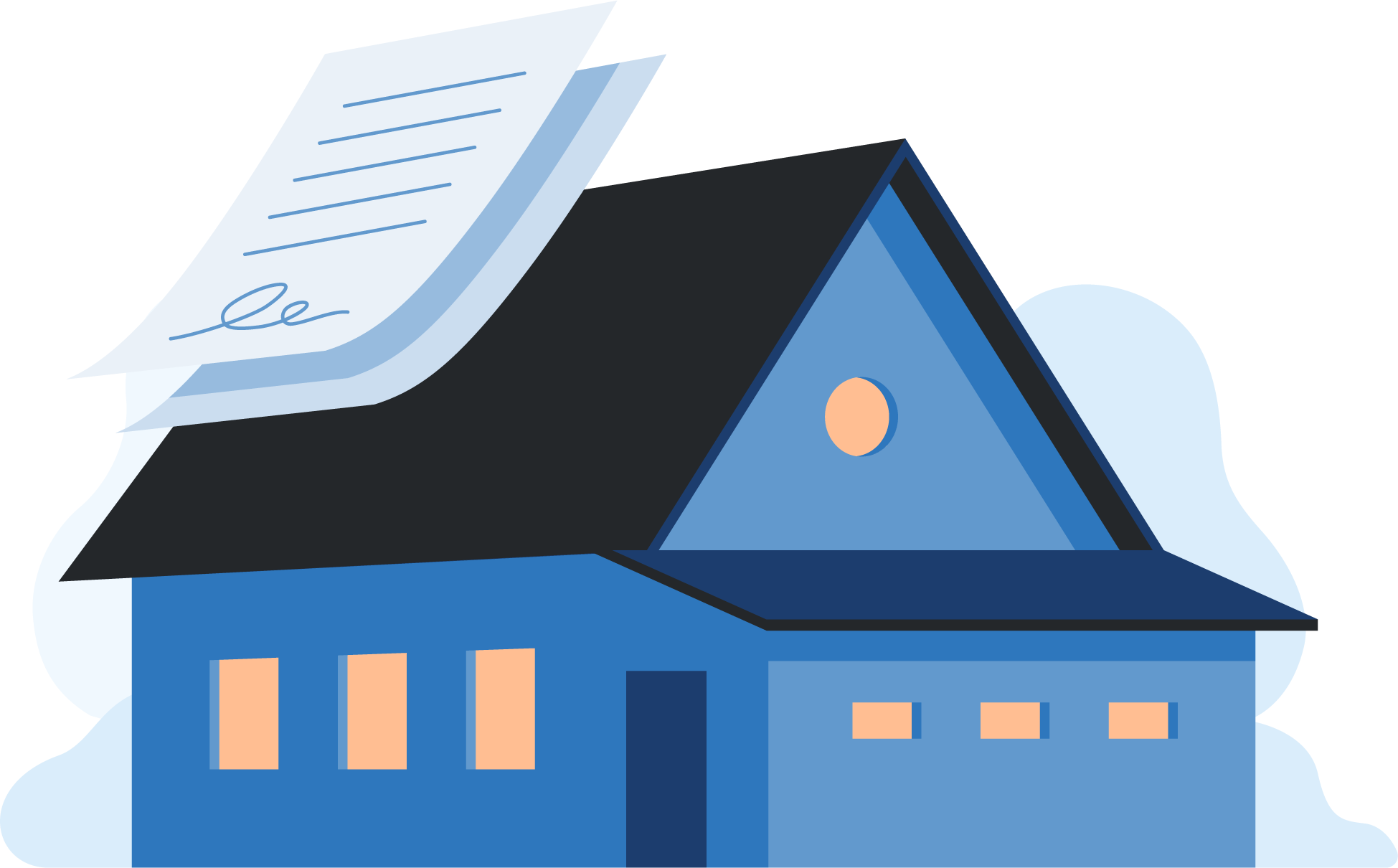 Single family home with sign in lease
