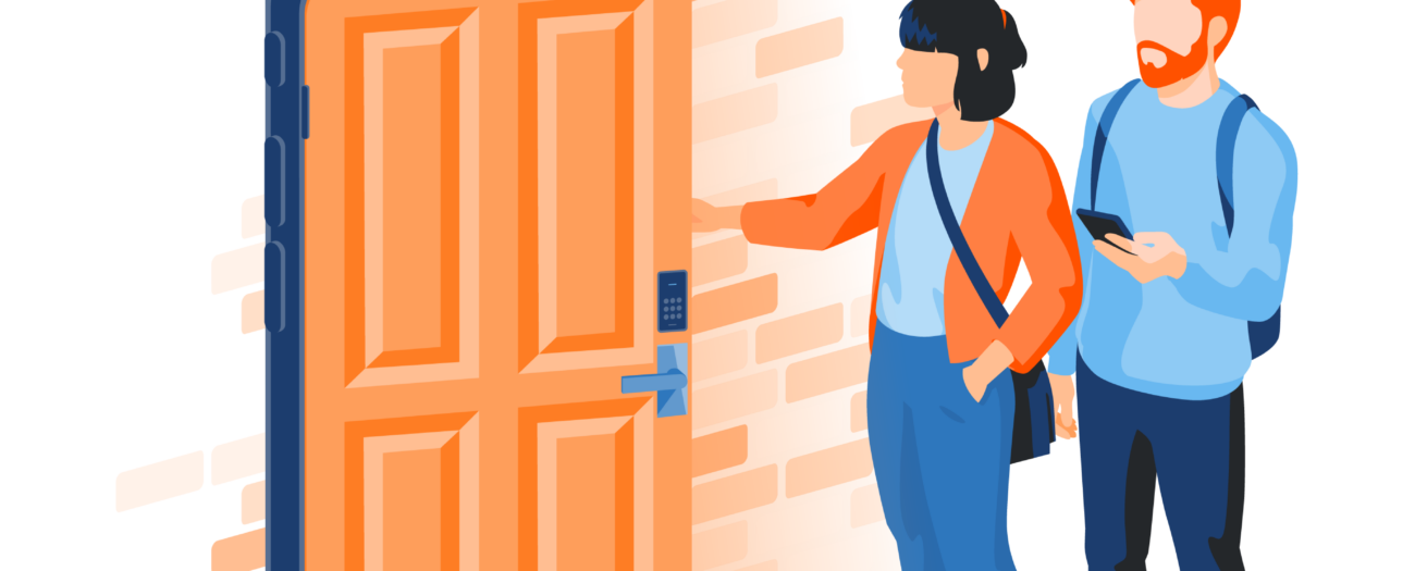 Couple of renters take a self guided tour