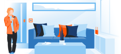 man gains access to multifamily apartment with smart home technology during a self guided tour